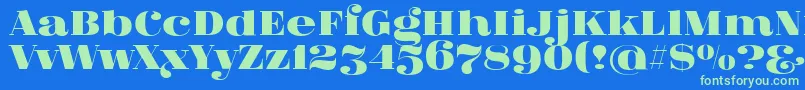 FatFlamingo5 Font – Green Fonts on Blue Background