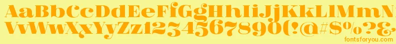 FatFlamingo5-fontti – oranssit fontit keltaisella taustalla
