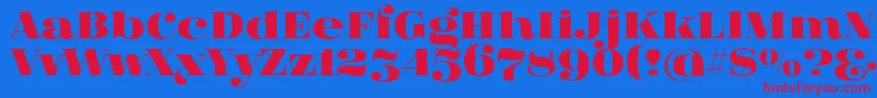Saiba mais sobre a fonte FatFlamingo5 Fonte FatFlamingo5 – fontes vermelhas em um fundo azul