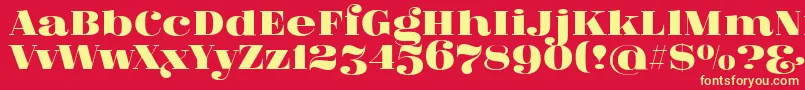 フォントFatFlamingo5 – 黄色の文字、赤い背景