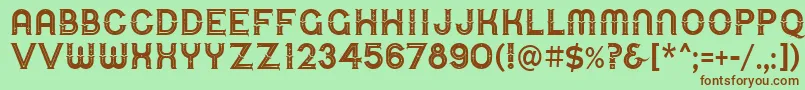 UrbanCircusDeco Font – Brown Fonts on Green Background