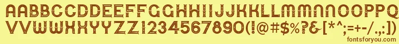 UrbanCircusDeco Font – Brown Fonts on Yellow Background