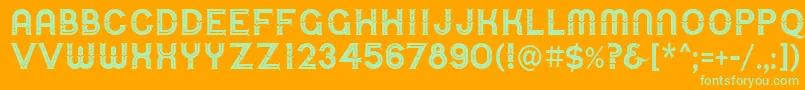 UrbanCircusDeco Font – Green Fonts on Orange Background