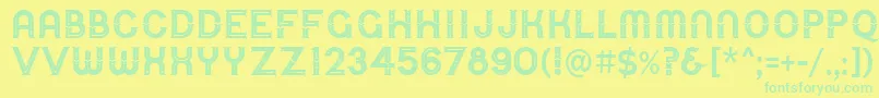 UrbanCircusDeco Font – Green Fonts on Yellow Background