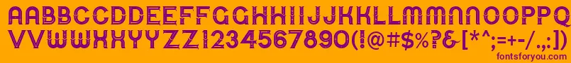 UrbanCircusDeco-Schriftart – Violette Schriften auf orangefarbenem Hintergrund