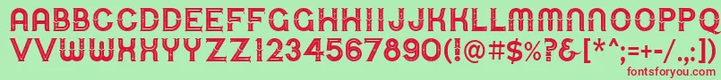 UrbanCircusDeco Font – Red Fonts on Green Background