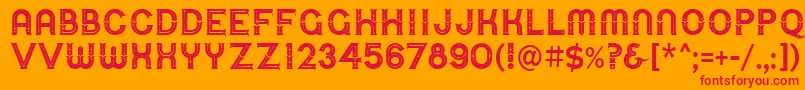 UrbanCircusDeco Font – Red Fonts on Orange Background