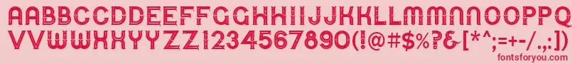 UrbanCircusDeco Font – Red Fonts on Pink Background