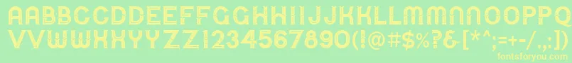 UrbanCircusDeco Font – Yellow Fonts on Green Background