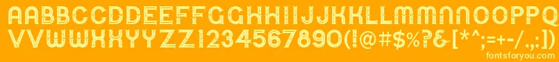 UrbanCircusDeco-Schriftart – Gelbe Schriften auf orangefarbenem Hintergrund