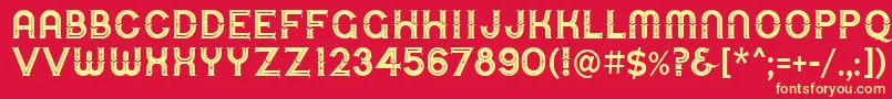 UrbanCircusDeco Font – Yellow Fonts on Red Background