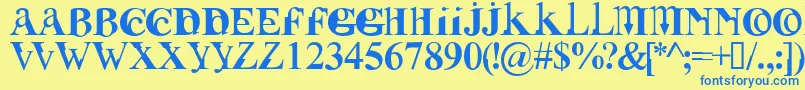 Fusirg Font – Blue Fonts on Yellow Background