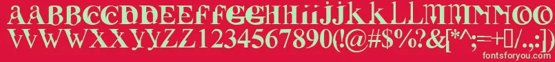 フォントFusirg – 赤い背景に緑の文字