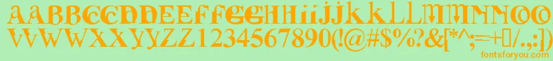 Fusirg Font – Orange Fonts on Green Background