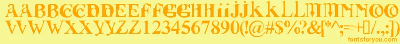 Fusirg Font – Orange Fonts on Yellow Background