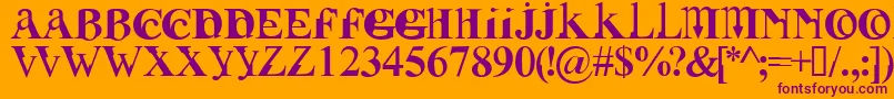 Fusirg-Schriftart – Violette Schriften auf orangefarbenem Hintergrund