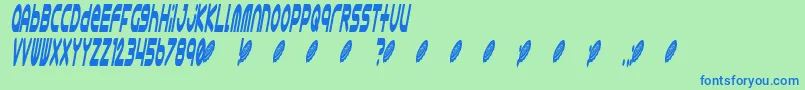 Astro868 Font – Blue Fonts on Green Background