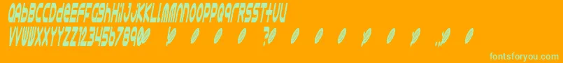 Astro868 Font – Green Fonts on Orange Background