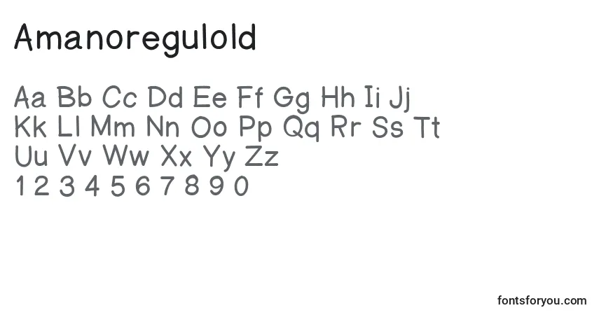 Czcionka Amanoregulold – alfabet, cyfry, specjalne znaki