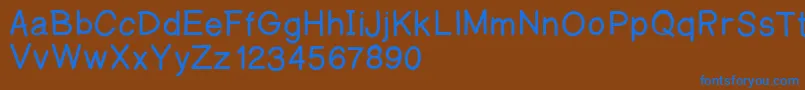 フォントAmanoregulold – 茶色の背景に青い文字