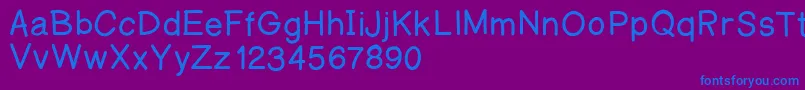 Amanoregulold Font – Blue Fonts on Purple Background