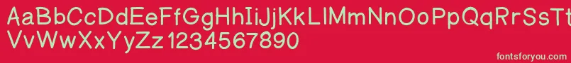 フォントAmanoregulold – 赤い背景に緑の文字