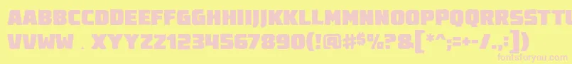 Destroyearthbb-fontti – vaaleanpunaiset fontit keltaisella taustalla