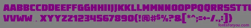 Destroyearthbb-fontti – violetit fontit harmaalla taustalla