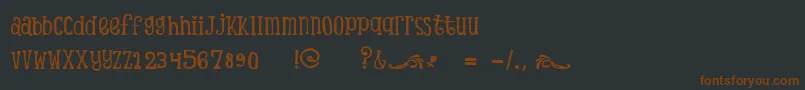 ScTinasBabyShowerDemo-fontti – ruskeat fontit mustalla taustalla