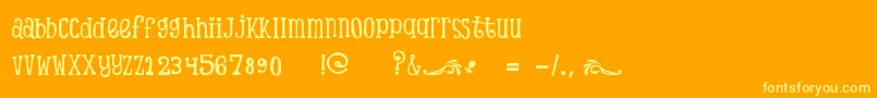 ScTinasBabyShowerDemo-Schriftart – Gelbe Schriften auf orangefarbenem Hintergrund
