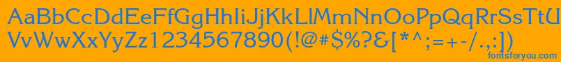 フォントKorinnaett – オレンジの背景に青い文字