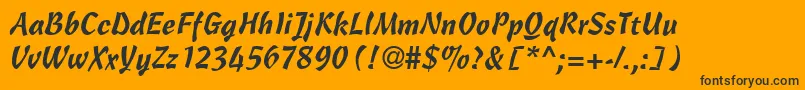 CassockRegularDb-Schriftart – Schwarze Schriften auf orangefarbenem Hintergrund