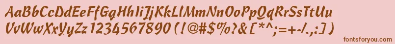 CassockRegularDb Font – Brown Fonts on Pink Background