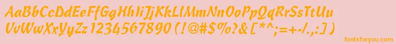 CassockRegularDb-Schriftart – Orangefarbene Schriften auf rosa Hintergrund