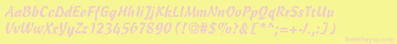 CassockRegularDb Font – Pink Fonts on Yellow Background