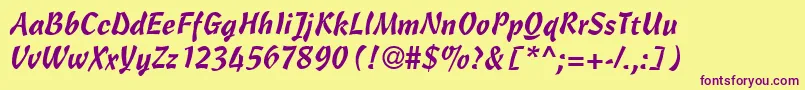 CassockRegularDb Font – Purple Fonts on Yellow Background