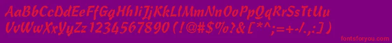 CassockRegularDb-Schriftart – Rote Schriften auf violettem Hintergrund