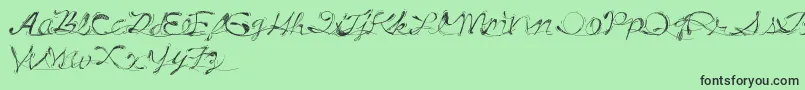 フォントDrunkTattoo – 緑の背景に黒い文字