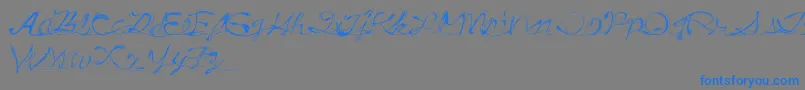 フォントDrunkTattoo – 灰色の背景に青い文字