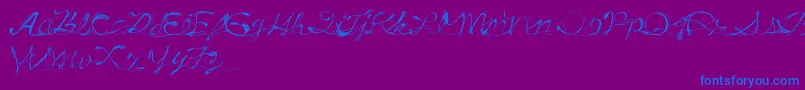 DrunkTattoo-Schriftart – Blaue Schriften auf violettem Hintergrund