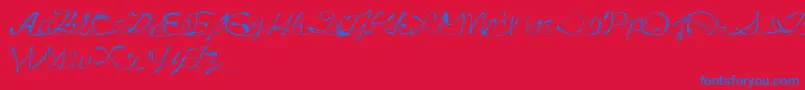 Шрифт DrunkTattoo – синие шрифты на красном фоне