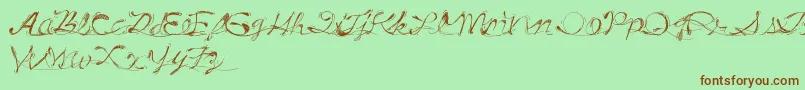 Czcionka DrunkTattoo – brązowe czcionki na zielonym tle
