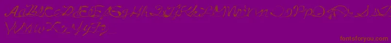 DrunkTattoo-Schriftart – Braune Schriften auf violettem Hintergrund