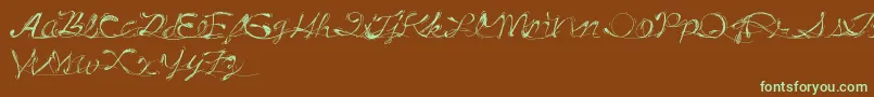 DrunkTattoo-Schriftart – Grüne Schriften auf braunem Hintergrund