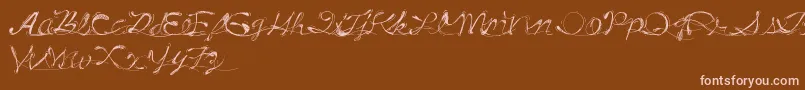 DrunkTattoo Font – Pink Fonts on Brown Background
