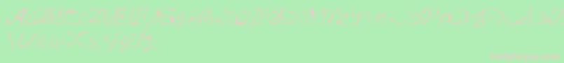 Czcionka DrunkTattoo – różowe czcionki na zielonym tle