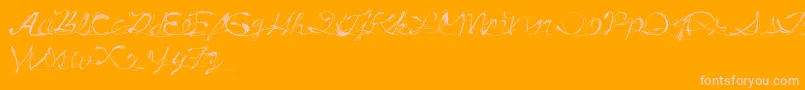DrunkTattoo-fontti – vaaleanpunaiset fontit oranssilla taustalla