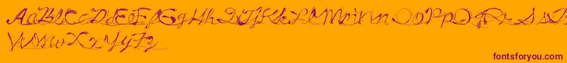 Czcionka DrunkTattoo – fioletowe czcionki na pomarańczowym tle