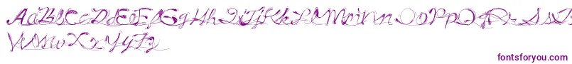 Czcionka DrunkTattoo – fioletowe czcionki na białym tle
