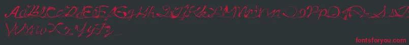 フォントDrunkTattoo – 黒い背景に赤い文字